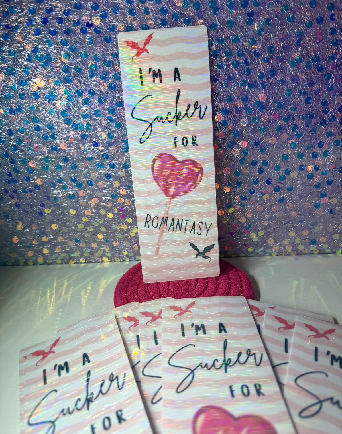 Sucker for Romantasy Bookmark - Holographic